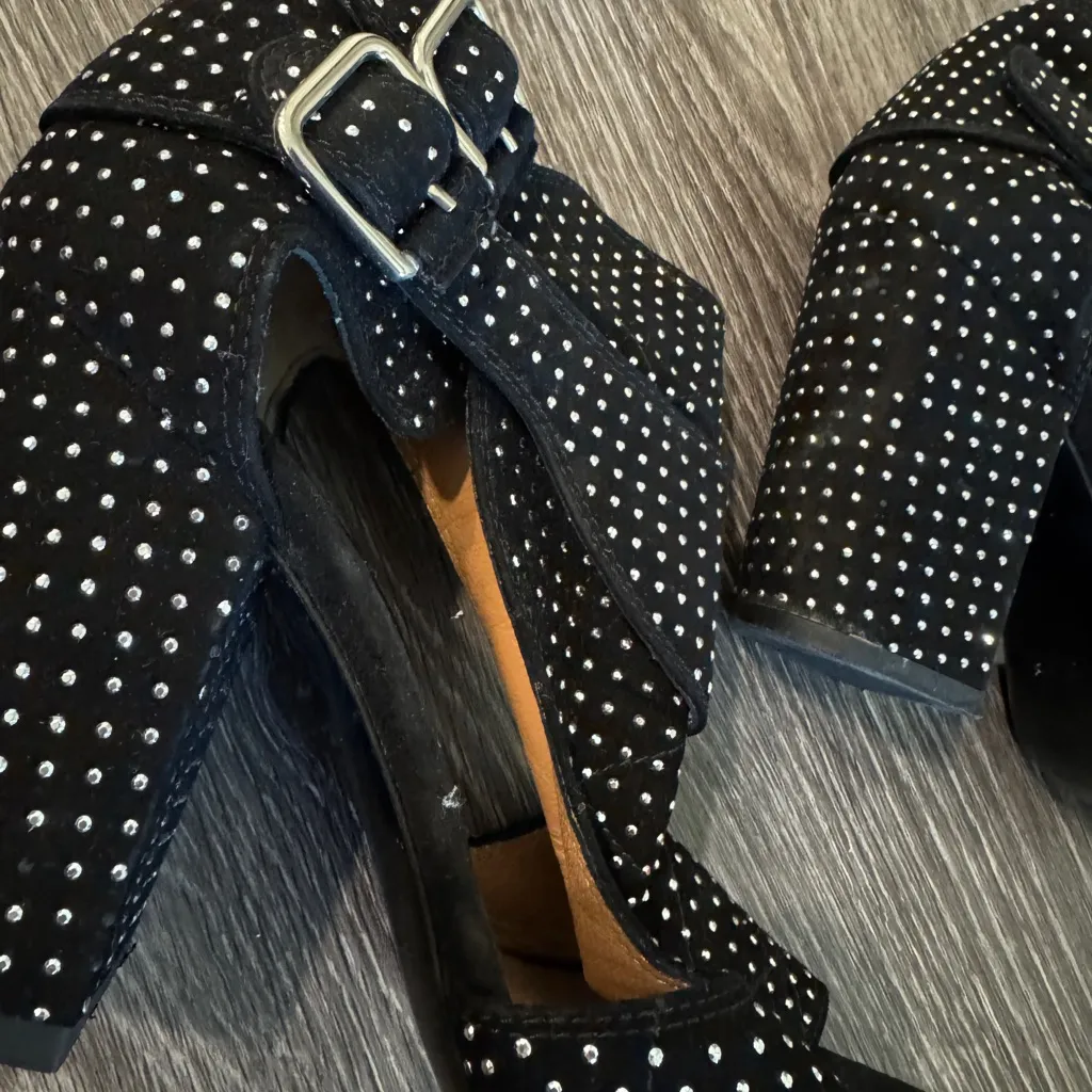 Laurence Dacade Sparkly Block Heels Black Size 6.5 - Image 3