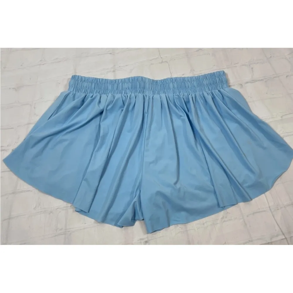 2 in 1 Flowy Athletic Short Skirt Workout Trendy Blue Spandex Comfort Woman’s XL - Image 9