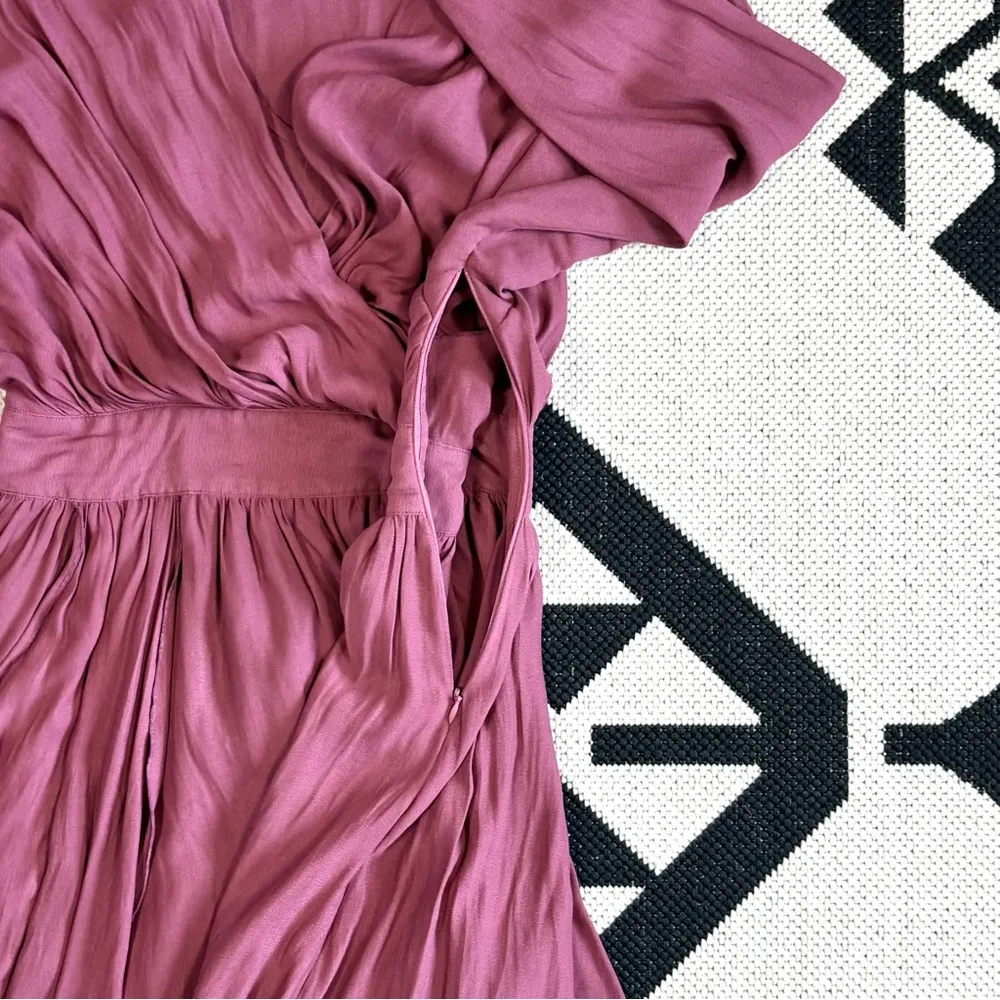 Free People Lucid Dream Draped Front Long Sleeve Mini Dress in Mauve Size 0 - Image 7