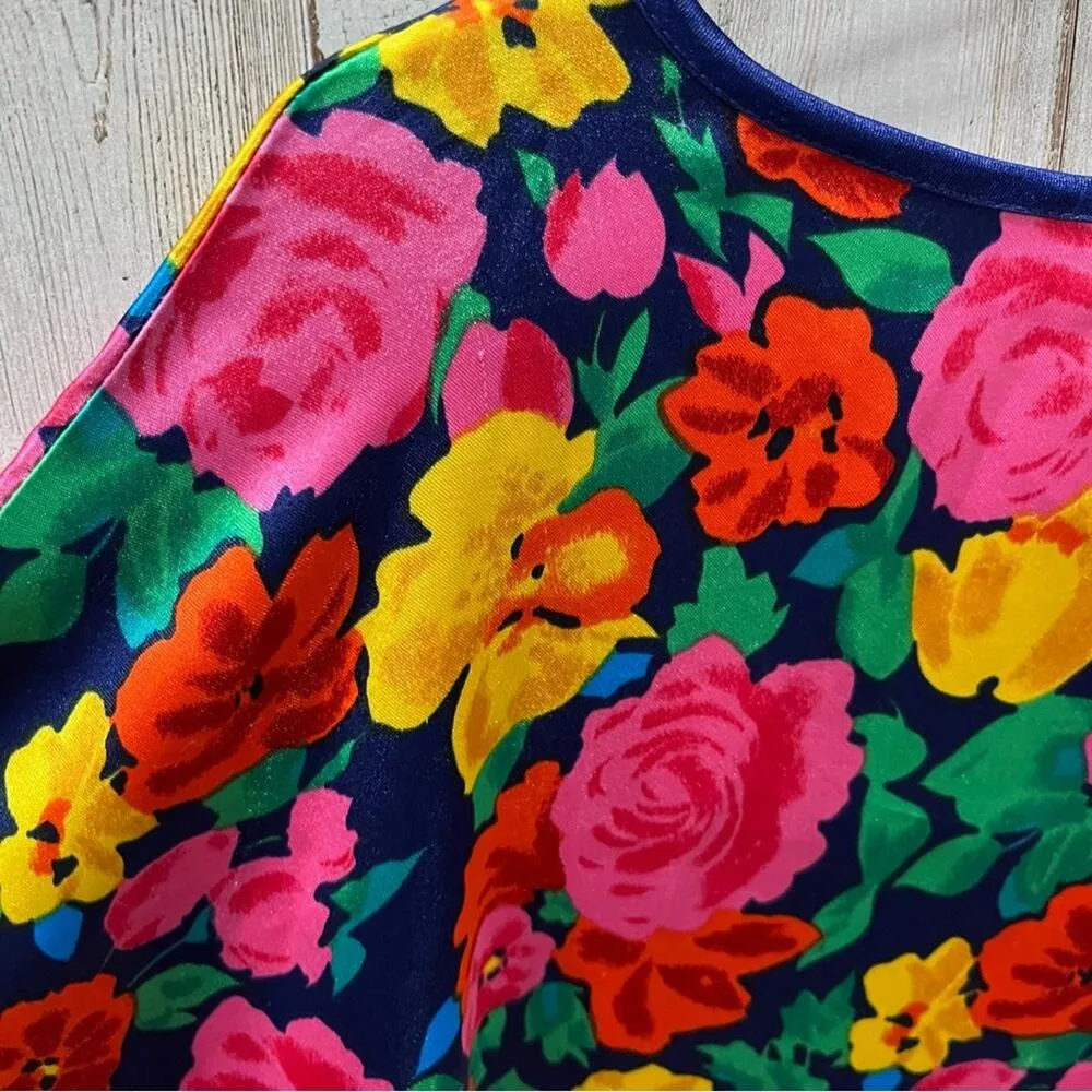 Vintage Victorias Secret Gold Label Floral Satin Sleep Shirt Womens Medium - Image 6