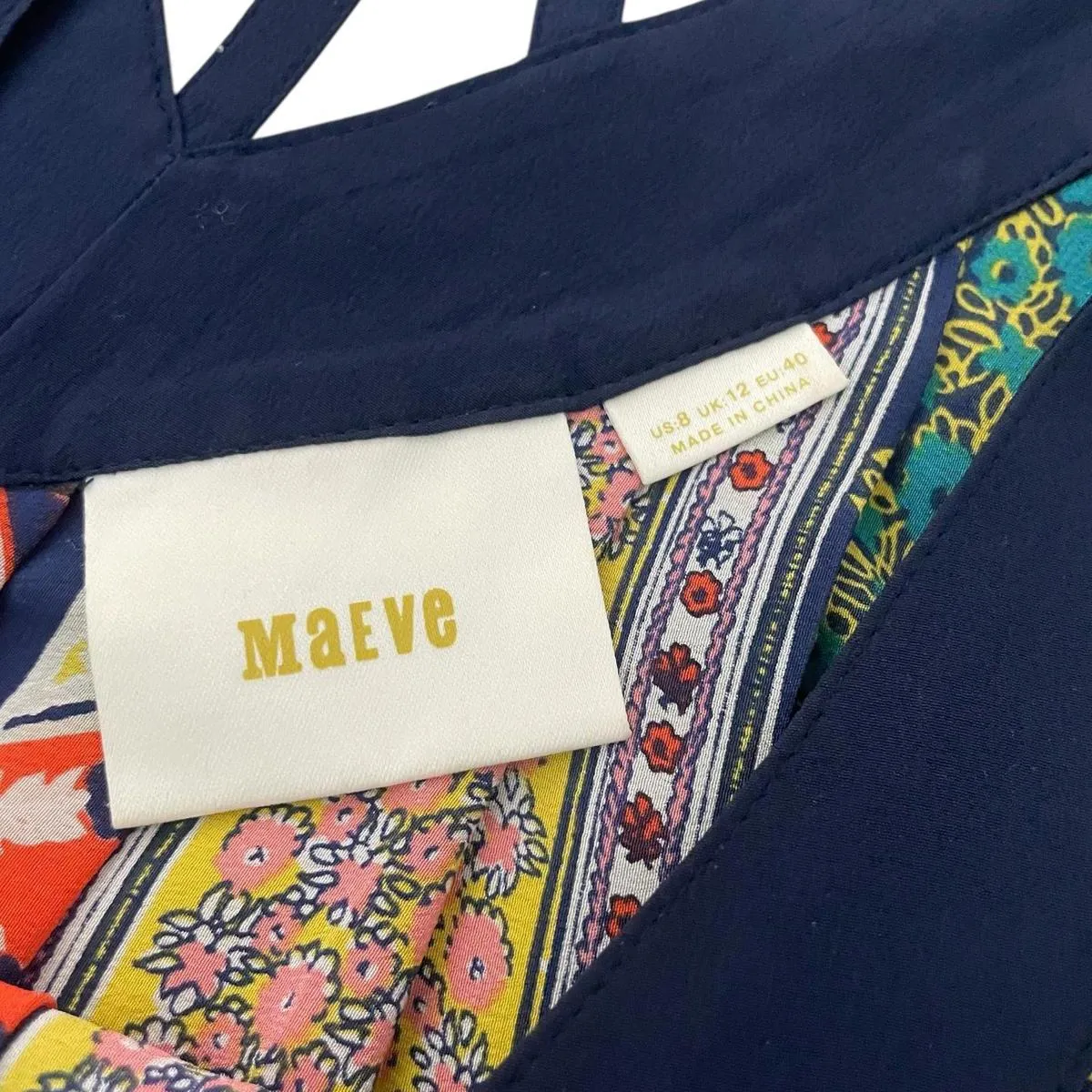 Maeve Anthropologie Sapelo Tank Top Blouse 100% Silk Boho Colorful Women Size 8 - Image 5