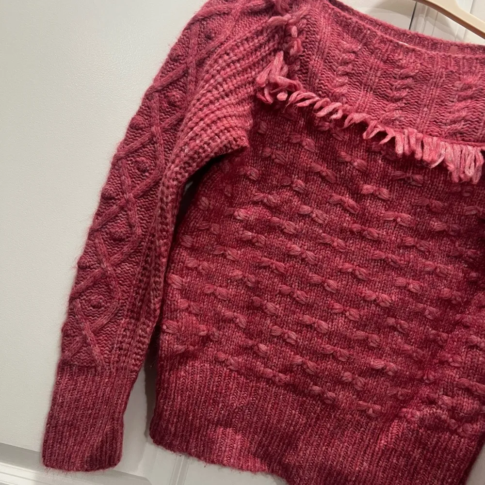 LoveShackFancy Pink Furry Yarn Kingston Pullover Sweater Size Small $425 - Image 3