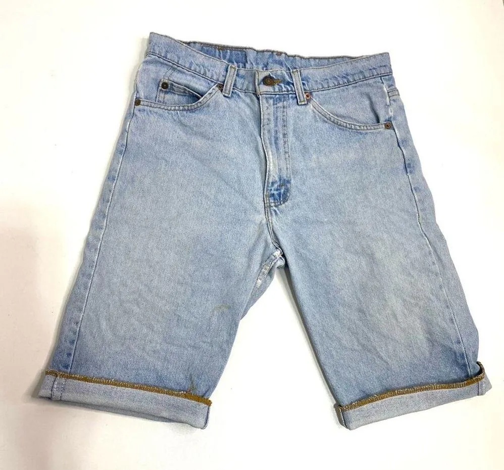 Levi’s Vintage ‘82 Orange Tab surged Hem 505 Light Wash Denim Shorts 31 - Image 9