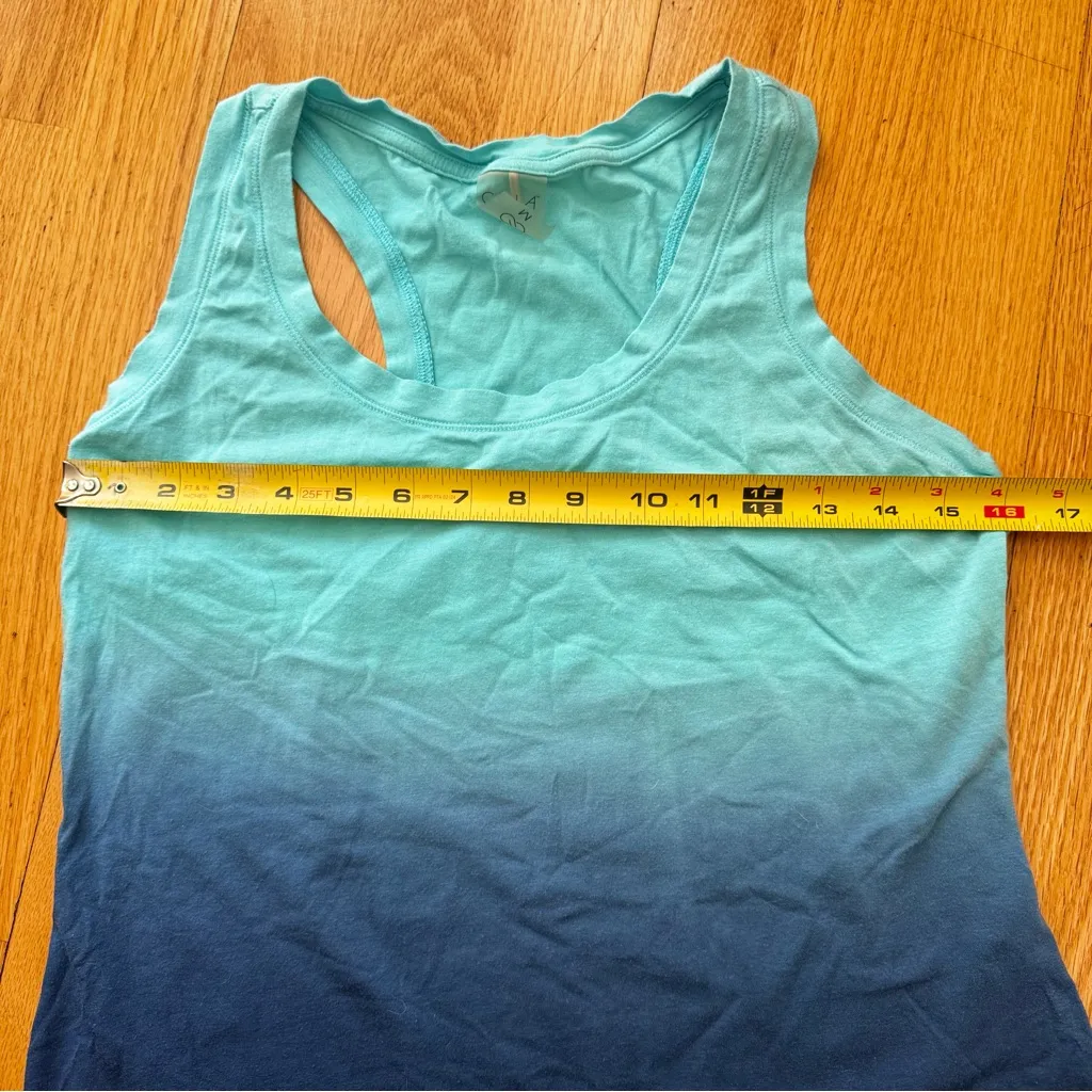 Calia Aqua Blue Ombre Sleeveless Tank Top M Activewear Running Gym Training EUC Size M - Image 7