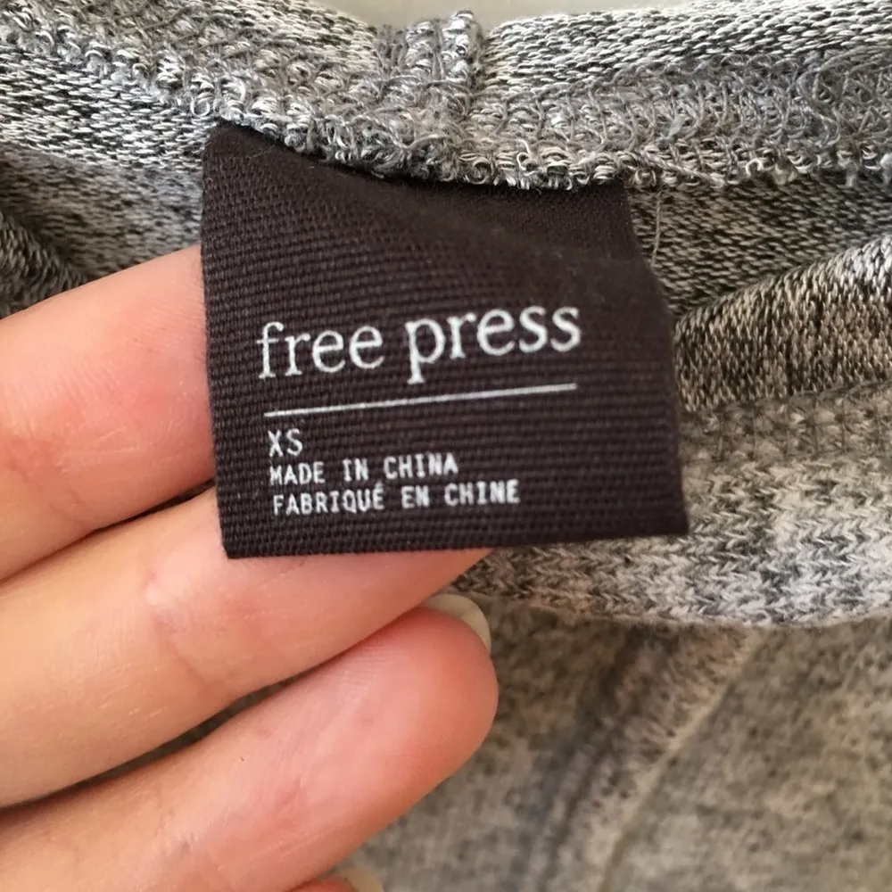 free press Cropped Hoodie, Soft, Cozy, Lightweight, Heather Gray, Size XS - Image 6
