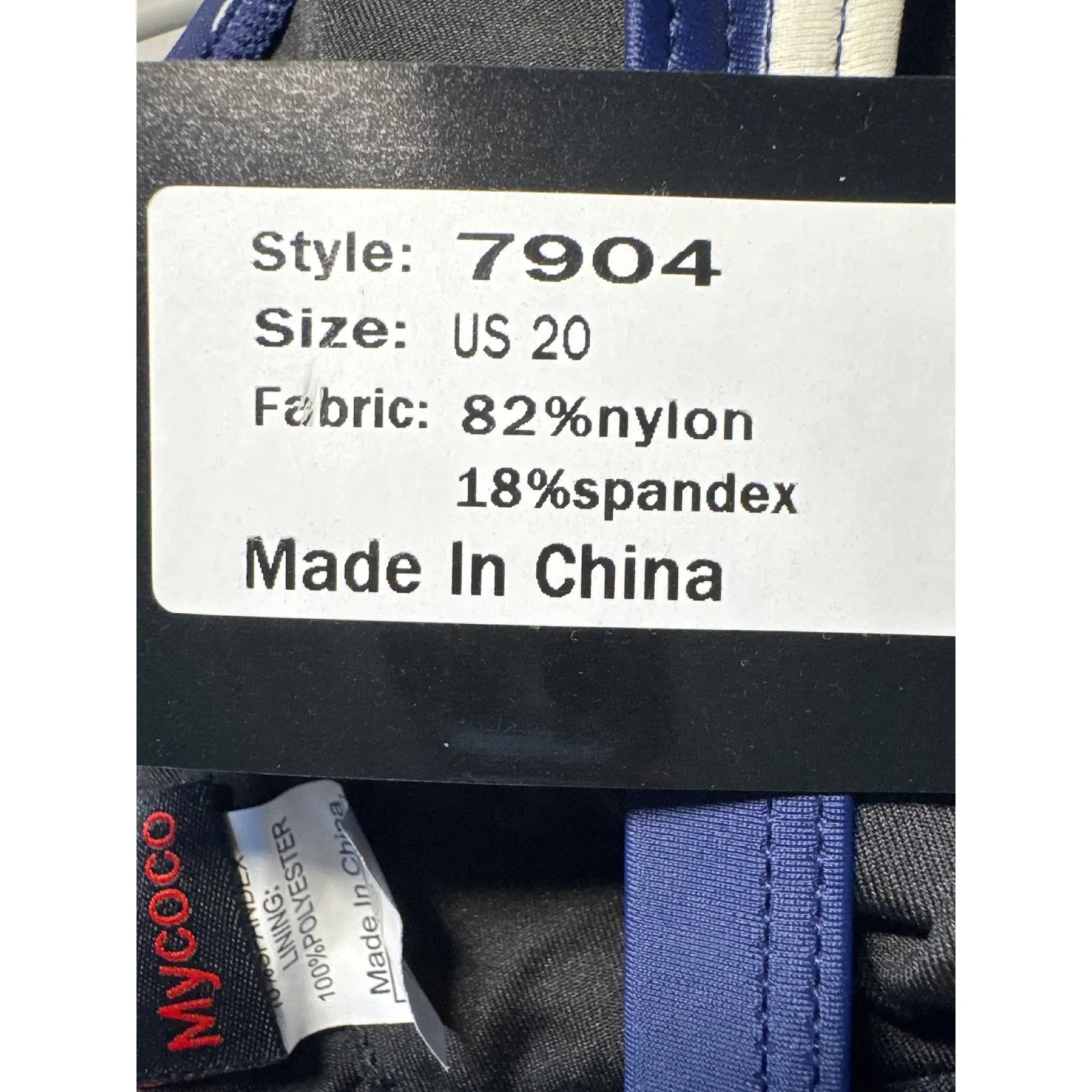 Mycoco Navy Blue Floral Tankini Swimsuit Set Women's Size 20 NEW‎ - Image 2