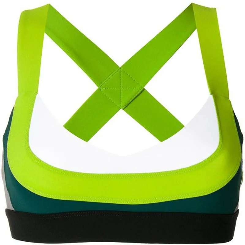 NO KA' OI Strappy Colorblock Green White Sports Bra Womens 00 - Image 14