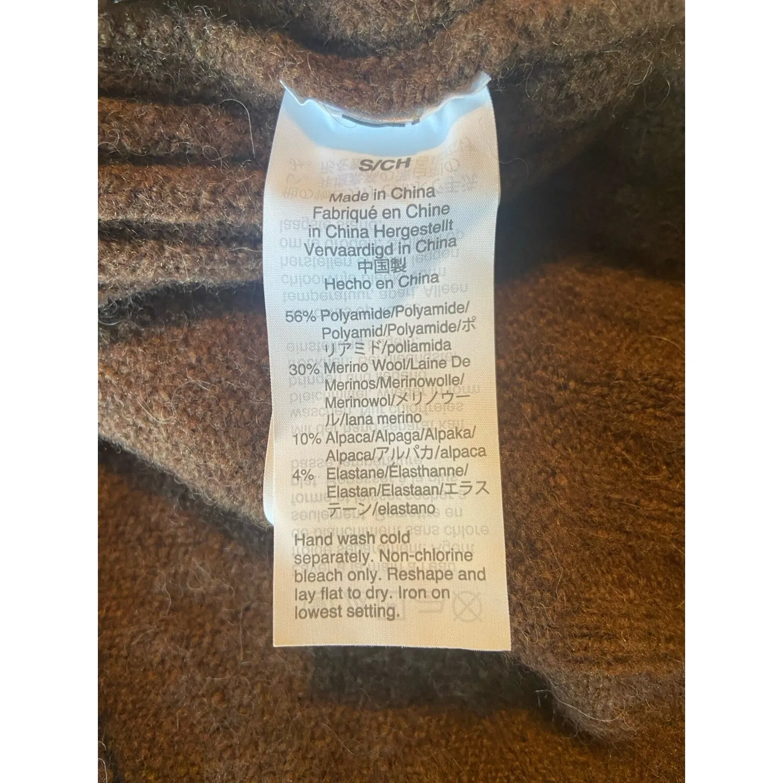 Point Sur J. Crew Alpaca Merino Wool Blend Mockneck Sweater Women's Small Brown - Image 5