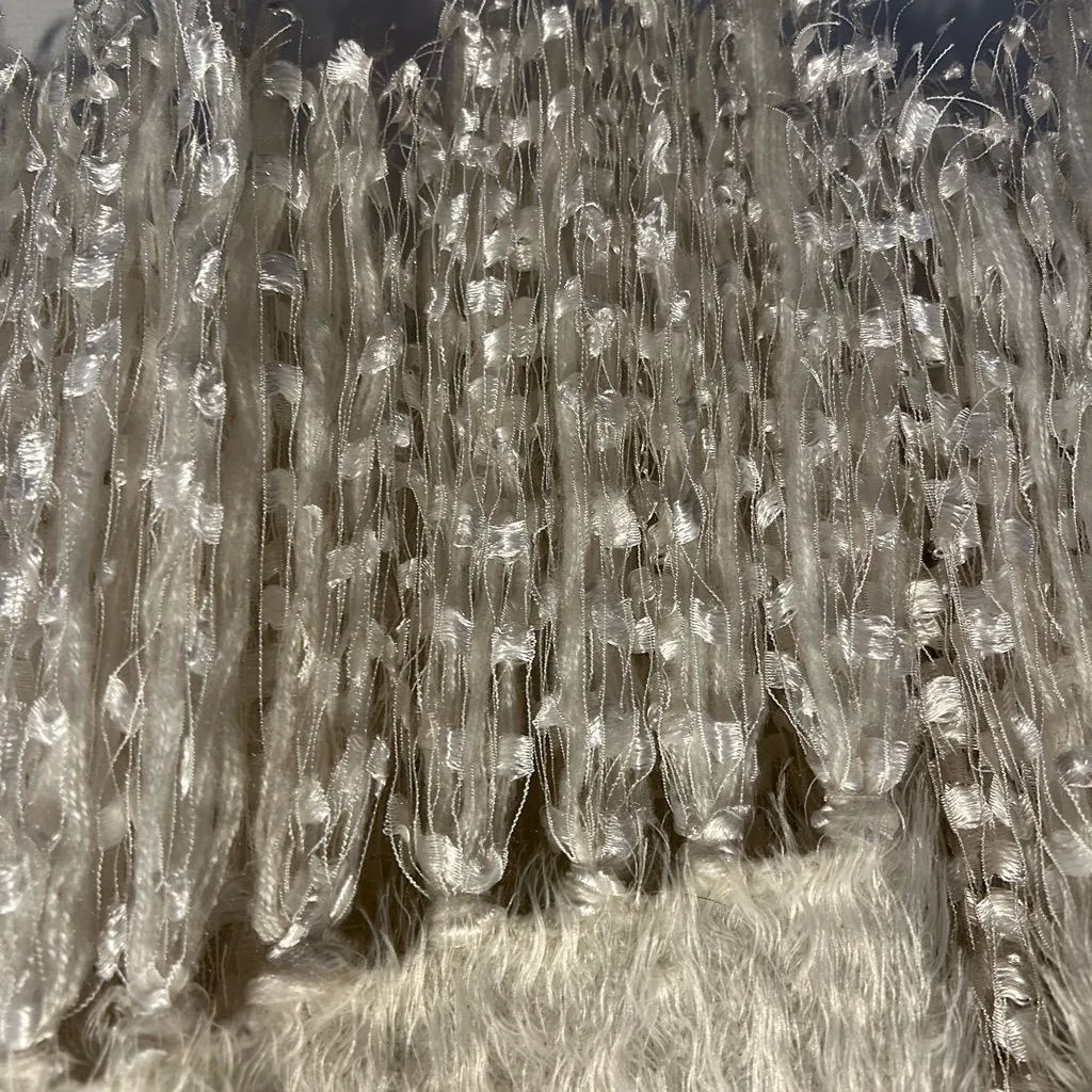 Alberto Makali Cream Textured Sleeveless Faux Fur Sweater Vest Large - Image 6