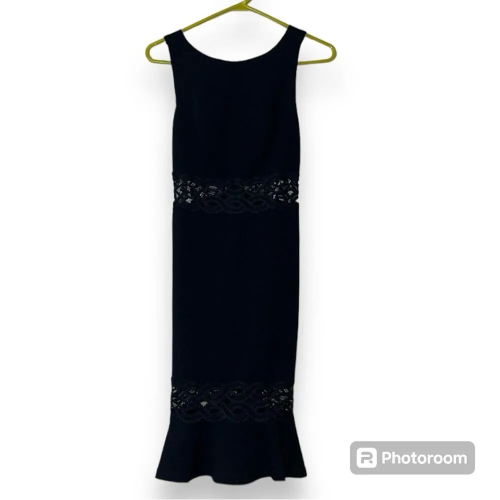 Lulus size small In The Name of Love crochet midi black dress zips up back NWT - Image 9