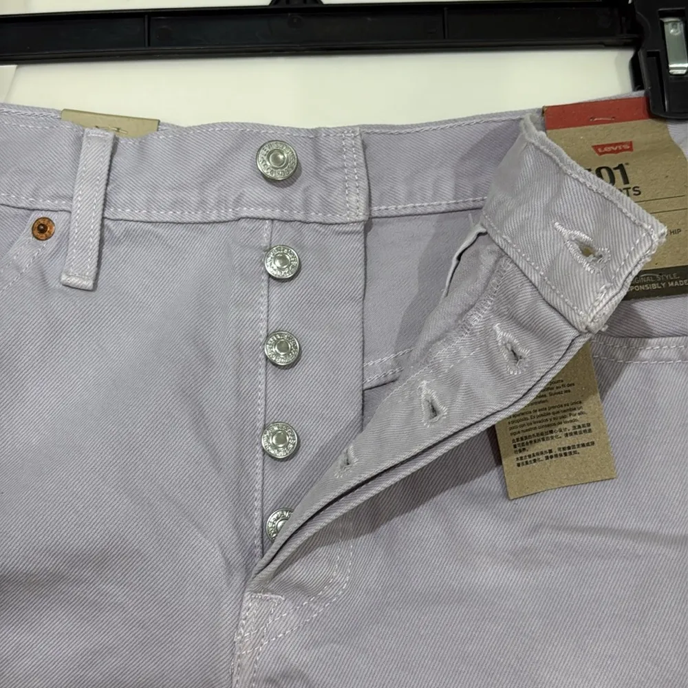 Levi's 501 Original Fit High Rise Lavender Fray Hem Button Closure NWT Size 29" - Image 9
