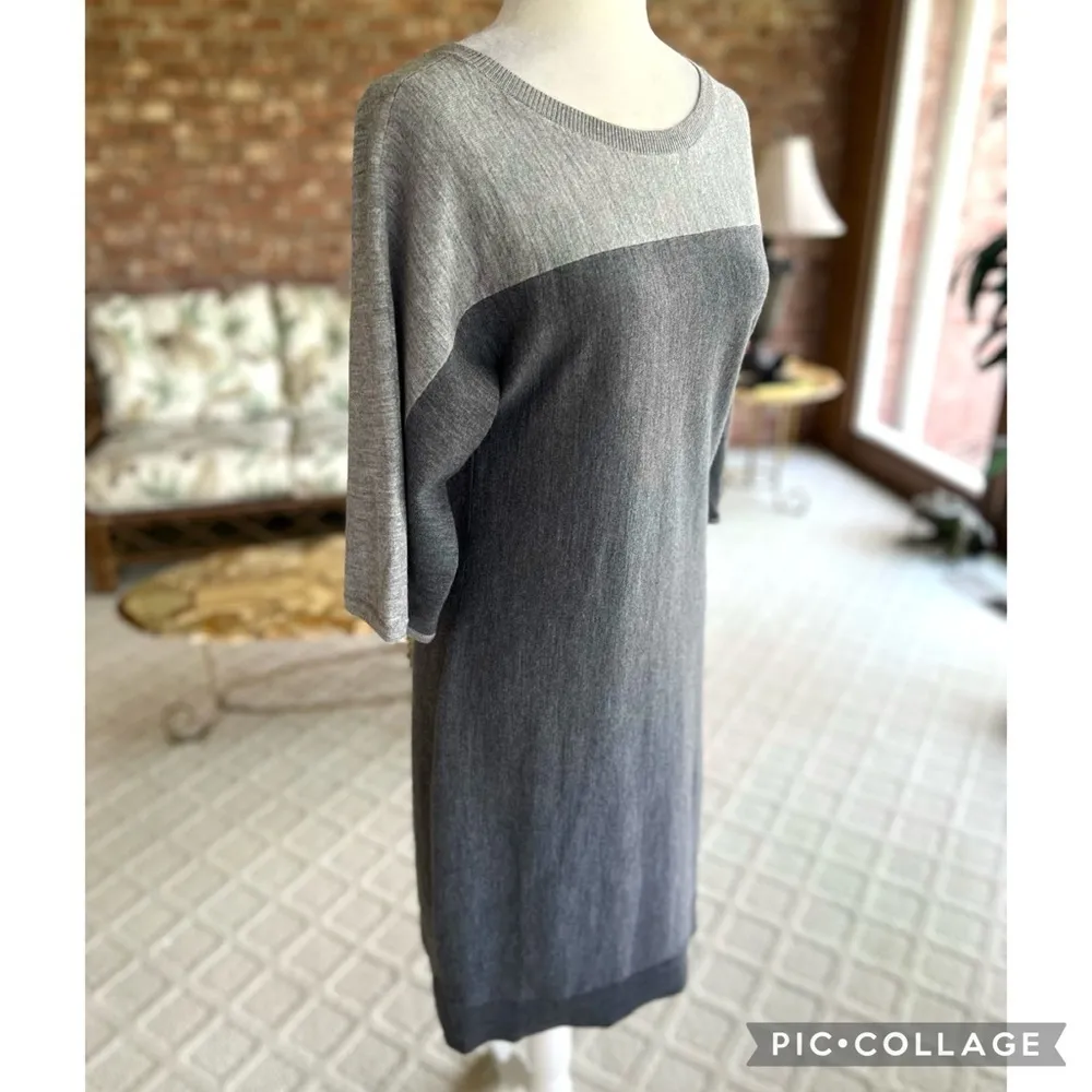 Talbots Dress Merino Wool Gray Colorblock XS Work Job Office Preppy Chic Brunch - Image 11