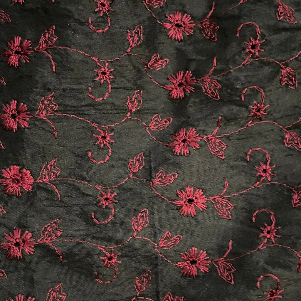 Karen Kane Black Eyelet Embroidered Silk Ankle Pants Womens Size 14 Dressy - Image 9