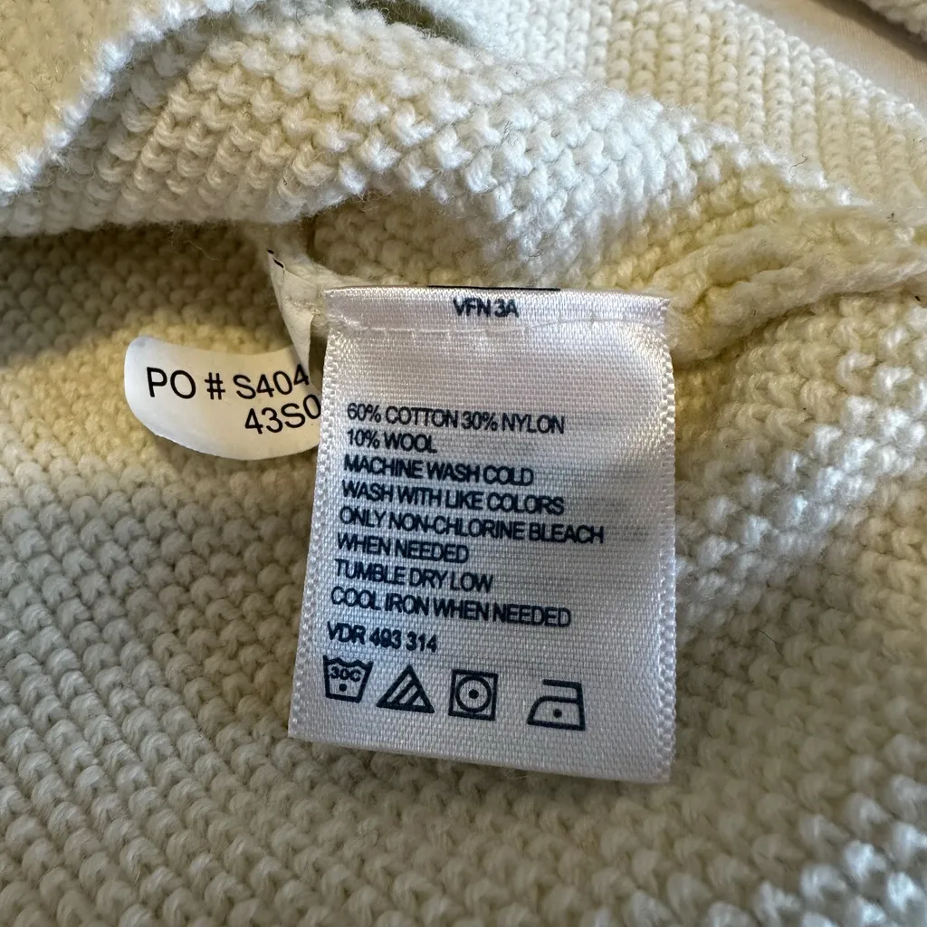 Nautica Womens Sz: M Waffle Knit Preppy Nautical Top Blue Anchor Zipper Accent. - Image 7