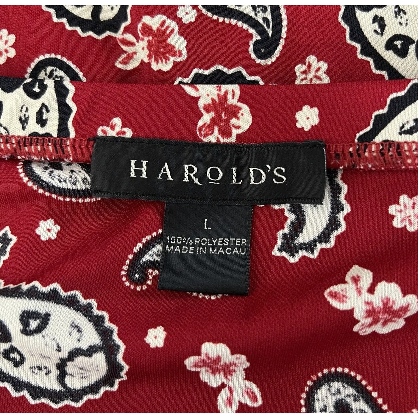 Harolds Skirt Womens Large Red White Paisley‎ Flowy Skirt Casual Business Office - Image 6