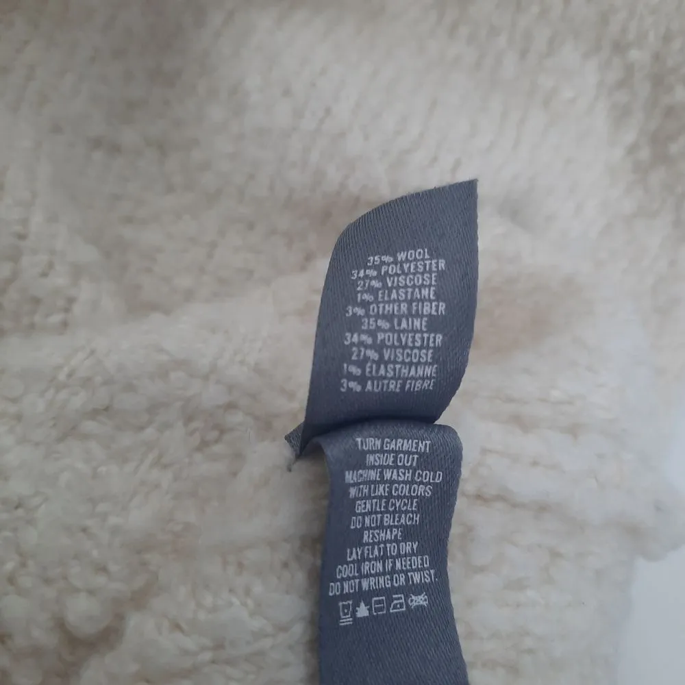 Wool Blend Turtleneck Sweater White Size Small - Image 4