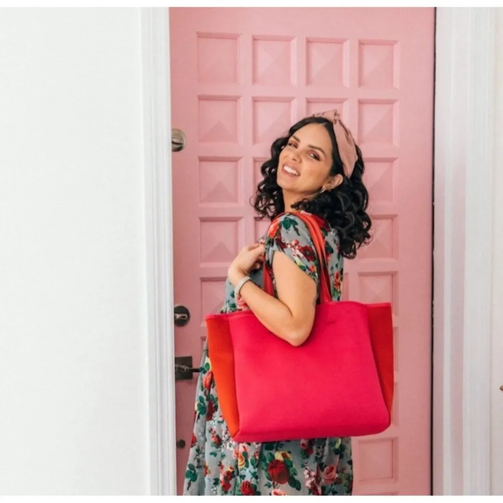 NWT Summersalt Neoprene Beach Tote in Pink/Red - Image 8