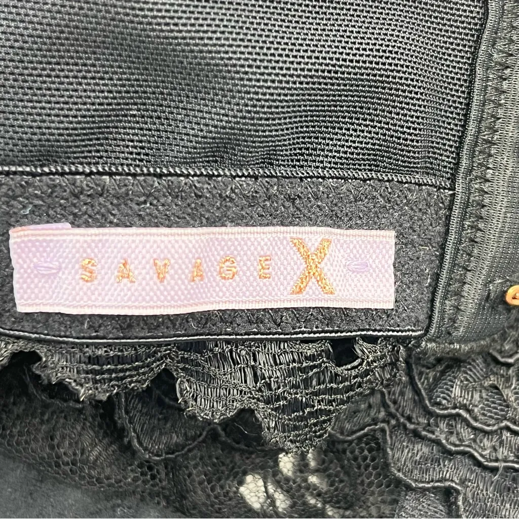 Savage x Fenty Romantic Corded Lace Unlined Balconette Bra Womens 42DD‎ Black Size undefined - Image 2