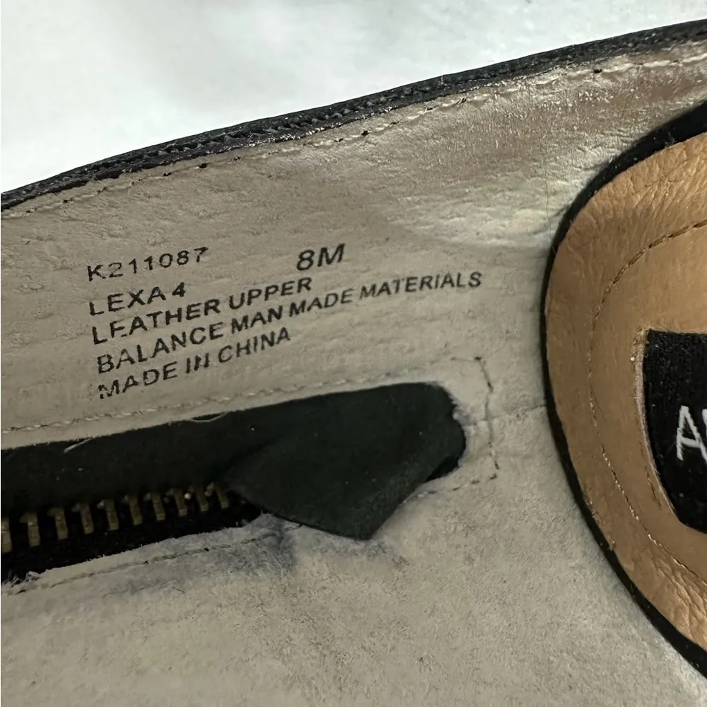 Adam Tucker Lexa Black Studded Leather Kitten Heel Ankle Strap Sandals Size 8 - Image 7