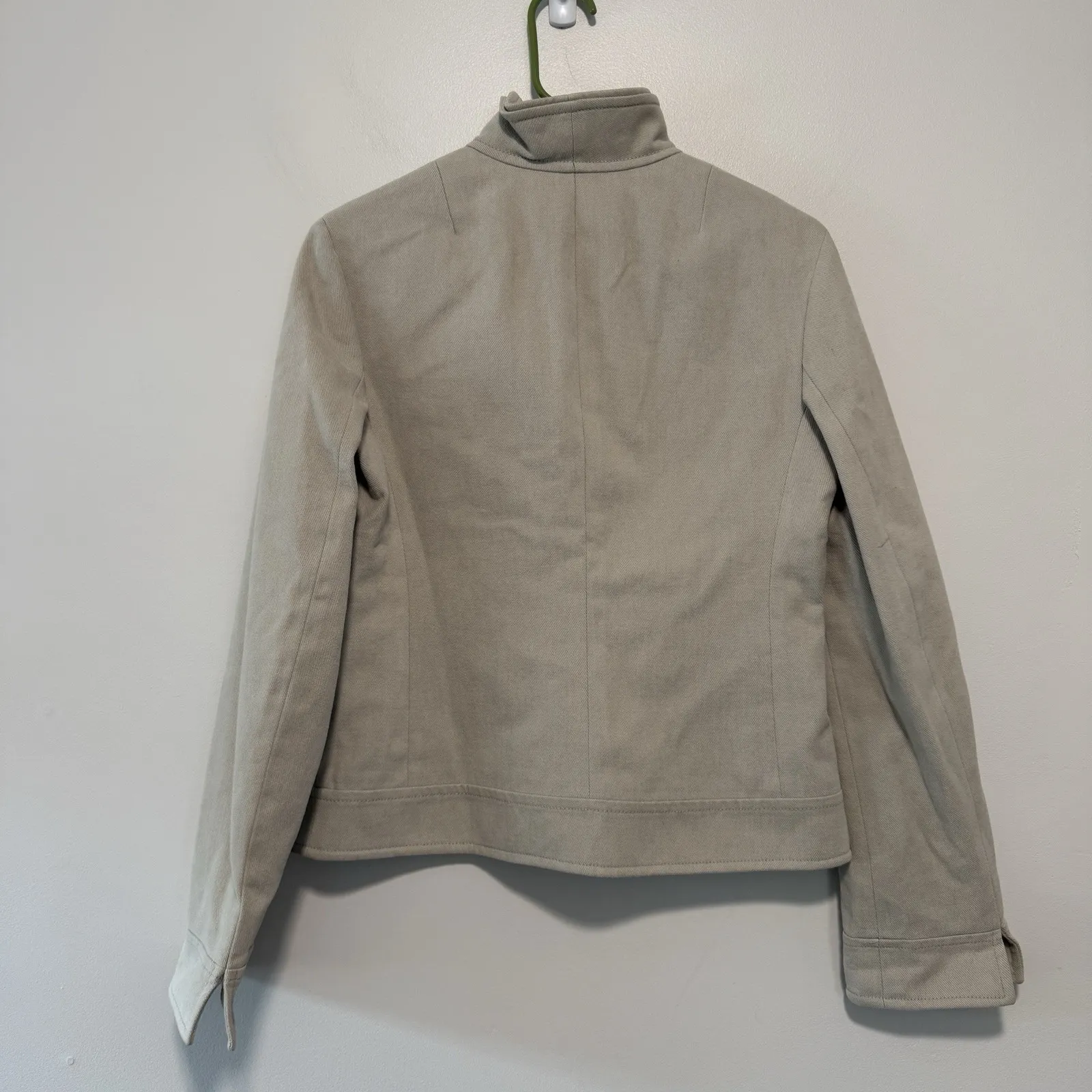 Akris Punto Cotton Cream Snap Close Blazer Size 6 - Image 6