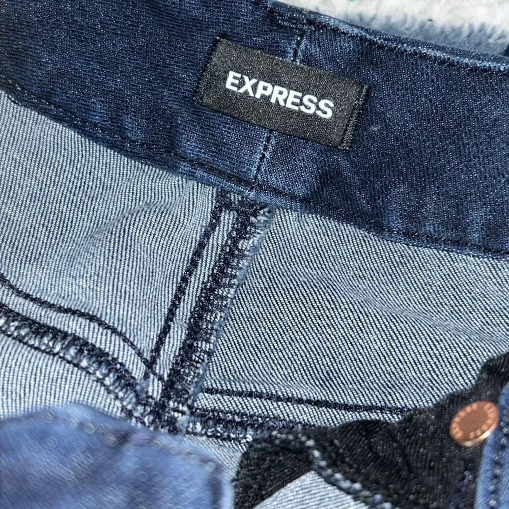 Express Ultra Hyper Stretch Dark Wash Cropped Ankle Skinny Denim Jeans - Image 6