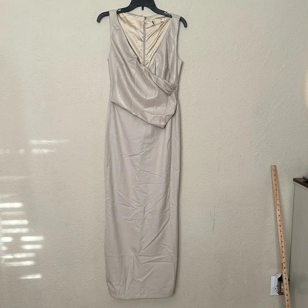 House‎ of CB Laria Ecru Vegan Leather Maxi dress Cream Cocktail NWOT Size XL - Image 5