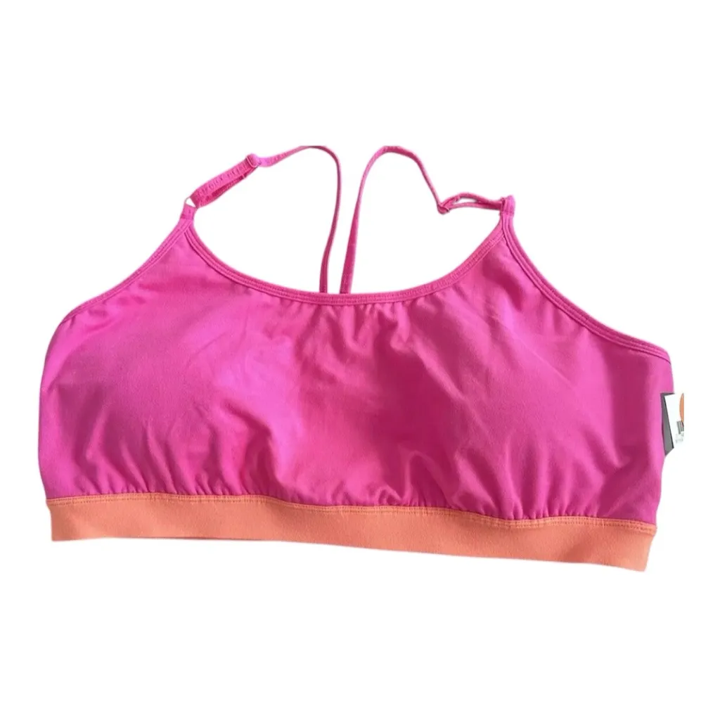 New ID Ideology Plus Size Color blocked Low-Impact Sports Bra Pink 1X - Image 2