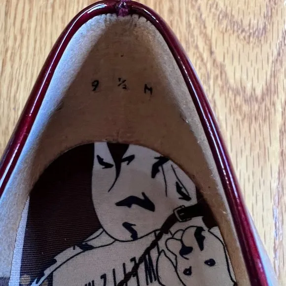 EUC Stuart Weitzman Red Pumps Women 9.5 Patent‎ Leather High Heels Burgundy Wine - Image 9