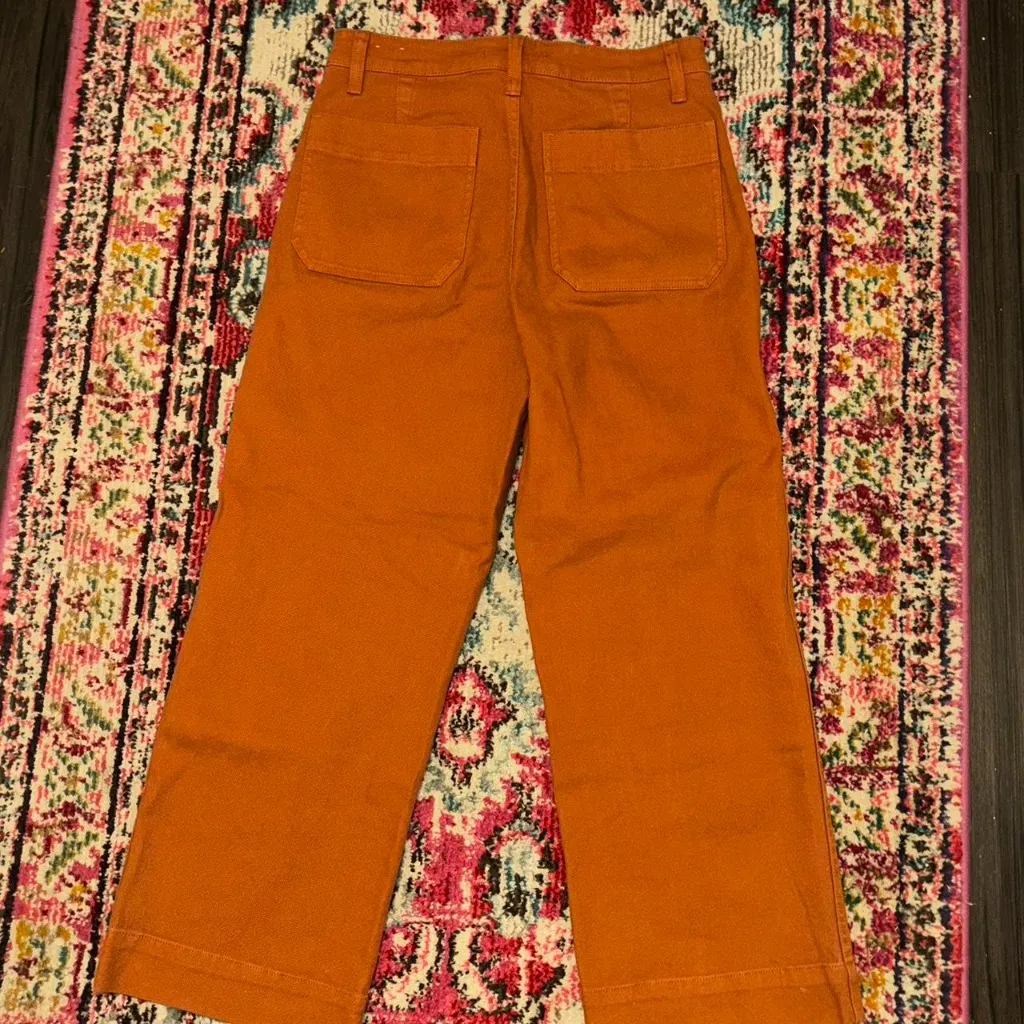 Madewell burnt orange slim Emmett wide-leg crop pant - Image 5