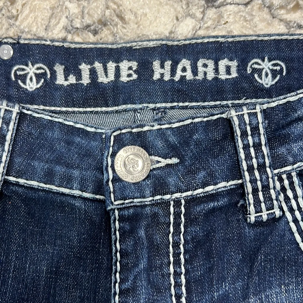 Live Hard Play Hard, Bootcut, Bling, Size 8 - Image 6
