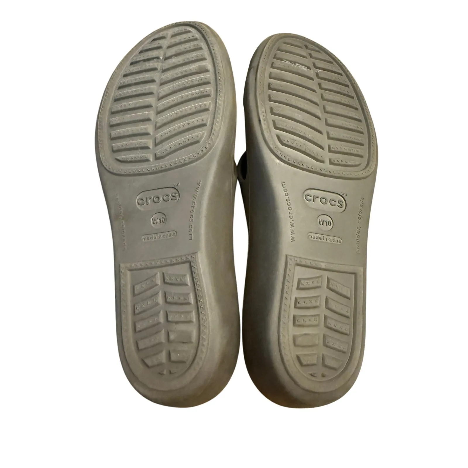 CROCS Patricia Low Wedge Slide Sandals Women’s Size 10 Gray Comfort Strappy - Image 6