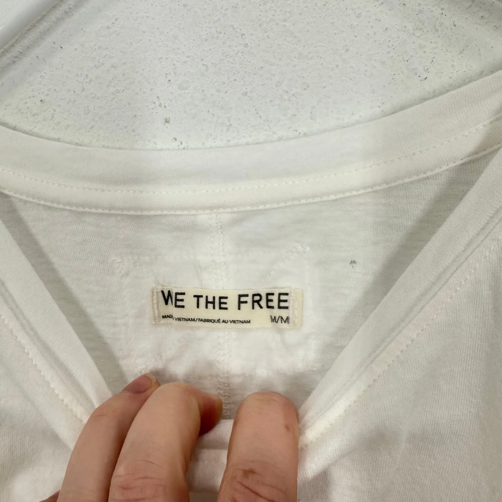 WE THE FREE White Cotton Long Sleeve Crew Neck Casual T Shirt Women M Loungewear - Image 7