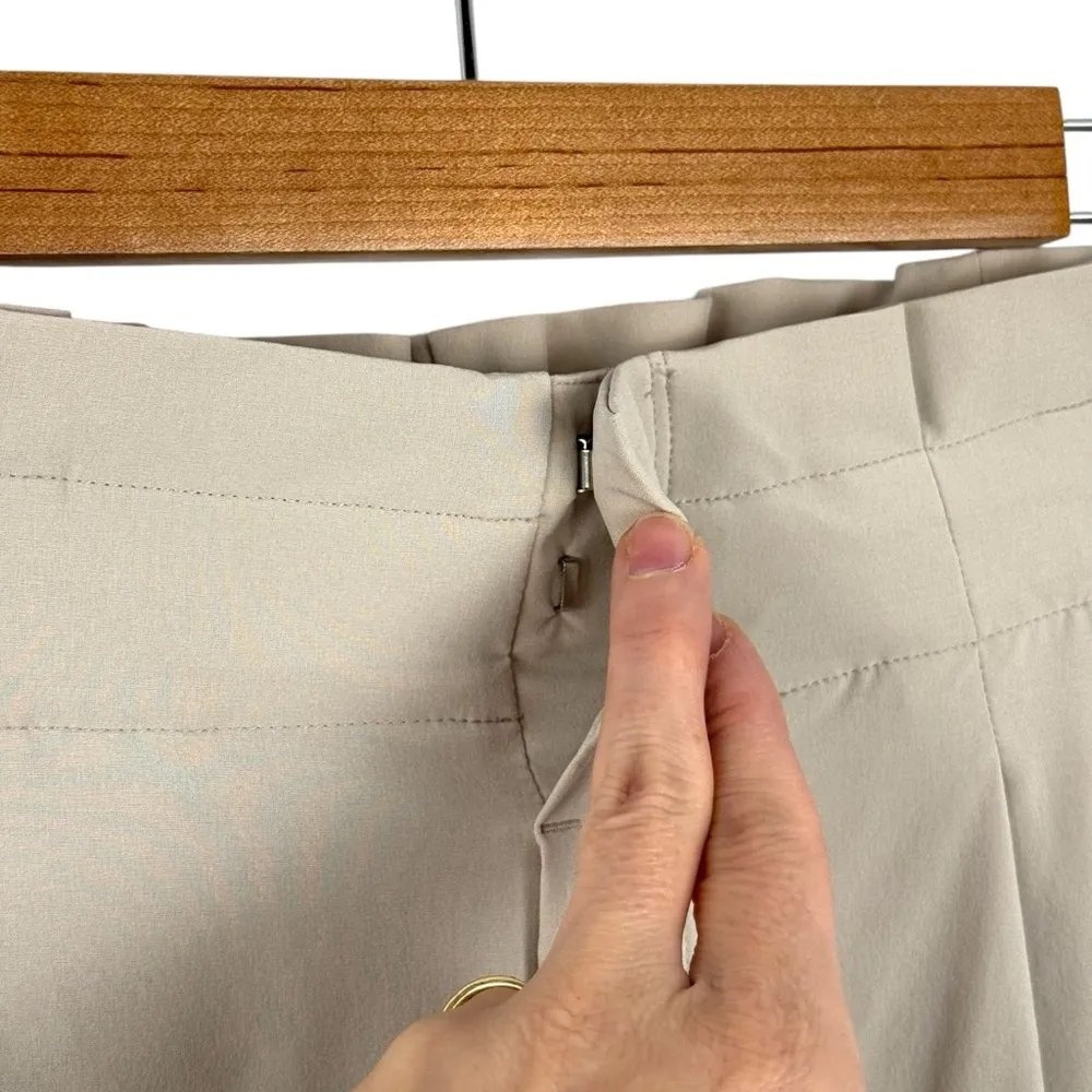 Athleta Skyline Pant II Beige Belted Lightweight Travel High Rise Paperbag SZ 8 - Image 5