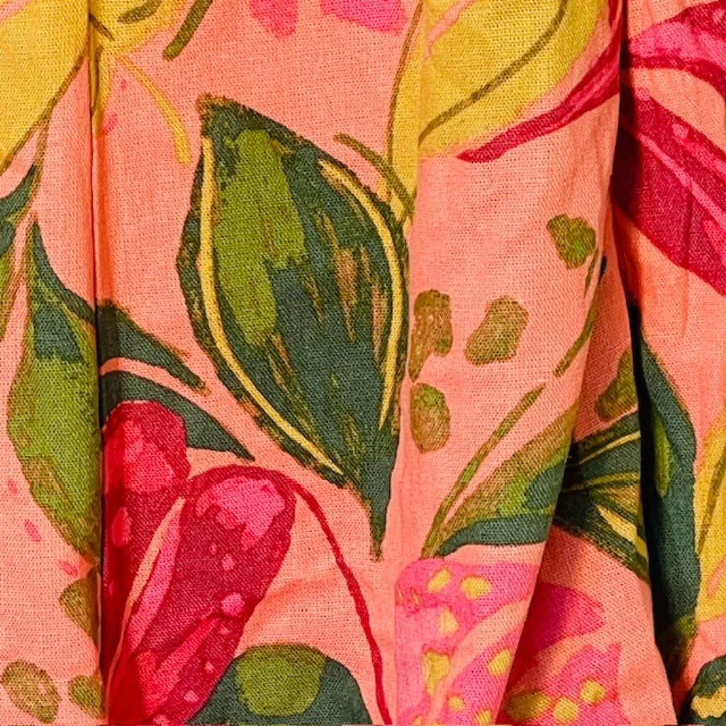 DRESS FORUM Open Back Bow Linen Tropical Print Relaxed Romper NWT NEW Large - Image 5