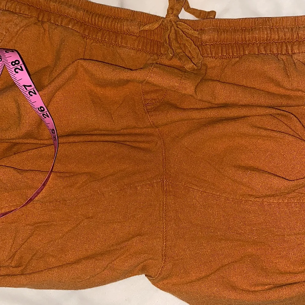 Old navy linen tapered pants with drawstring waist - tigers eye orange - Image 8