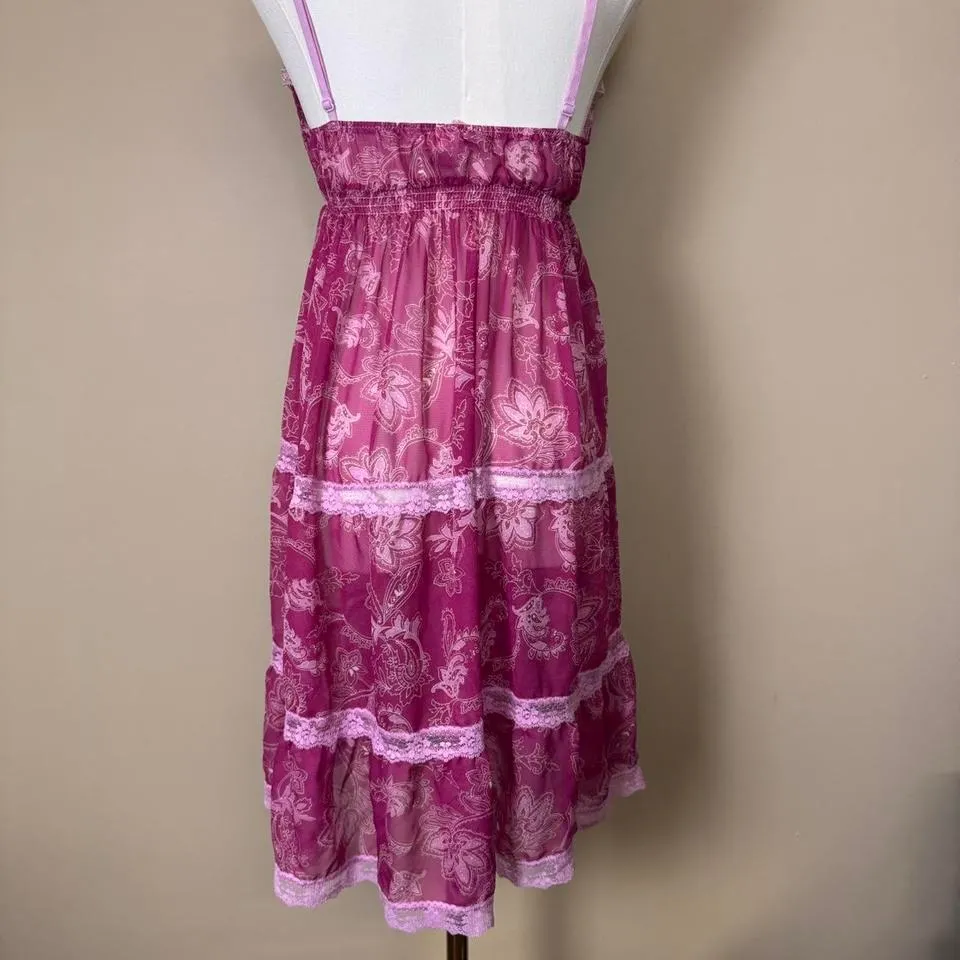 Y2K Vintage Pink Victoria's Secret Sheer Baby Doll Slip Dress Size Medium - Image 6