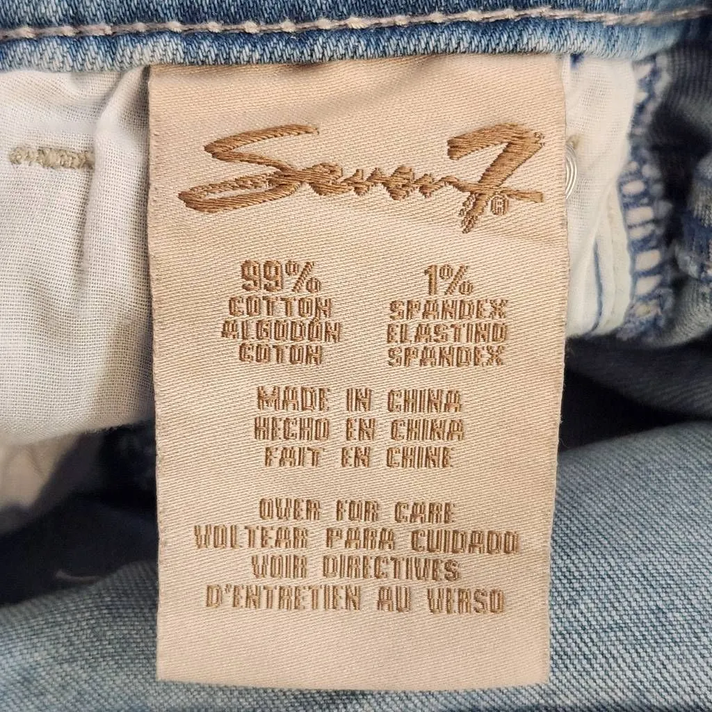 Seven7 Distressed Skinny Cropped Jeans Size 6 Distressed Skinny Denim - Image 9