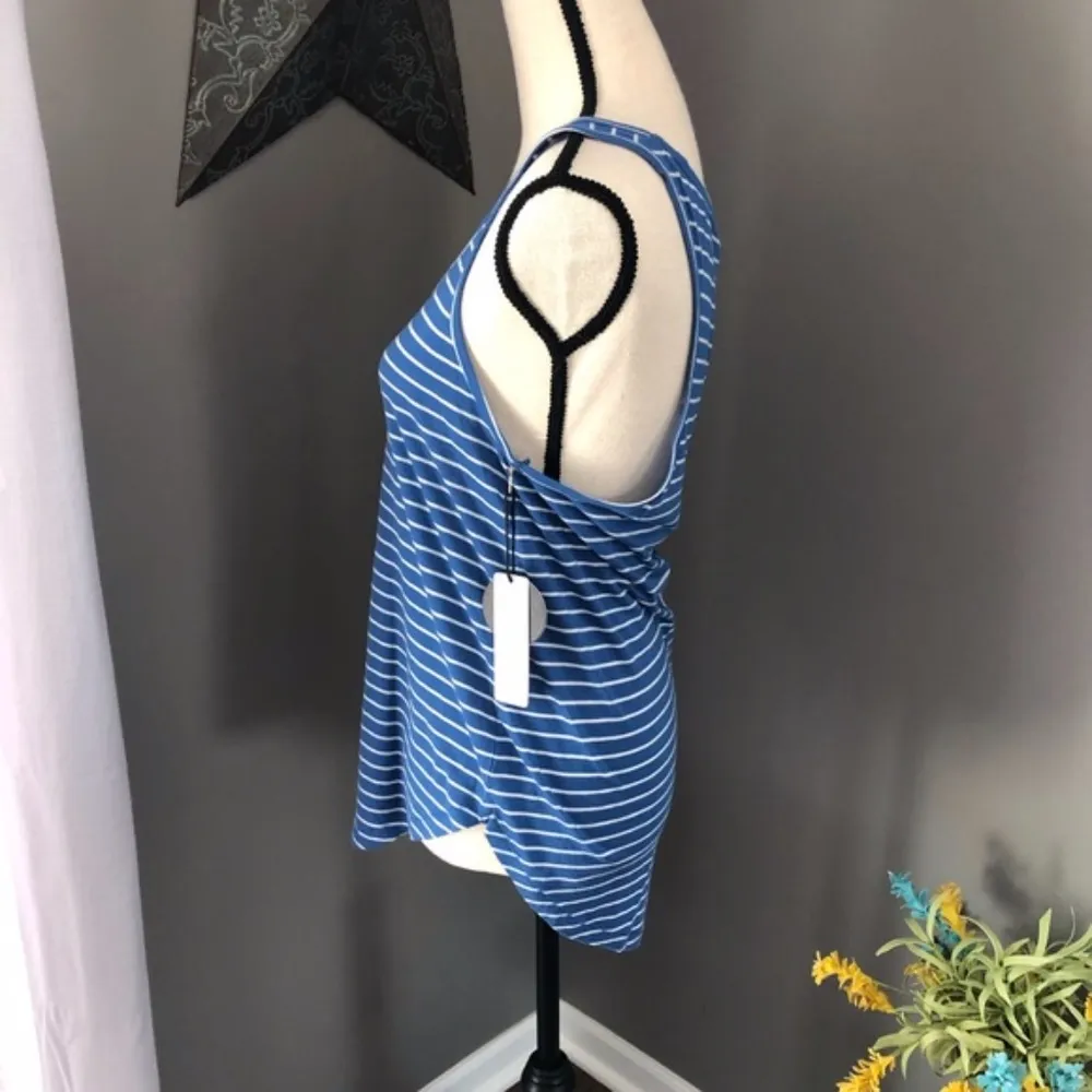 Amuse Society Striped Tank Blue Sz Medium - Image 3