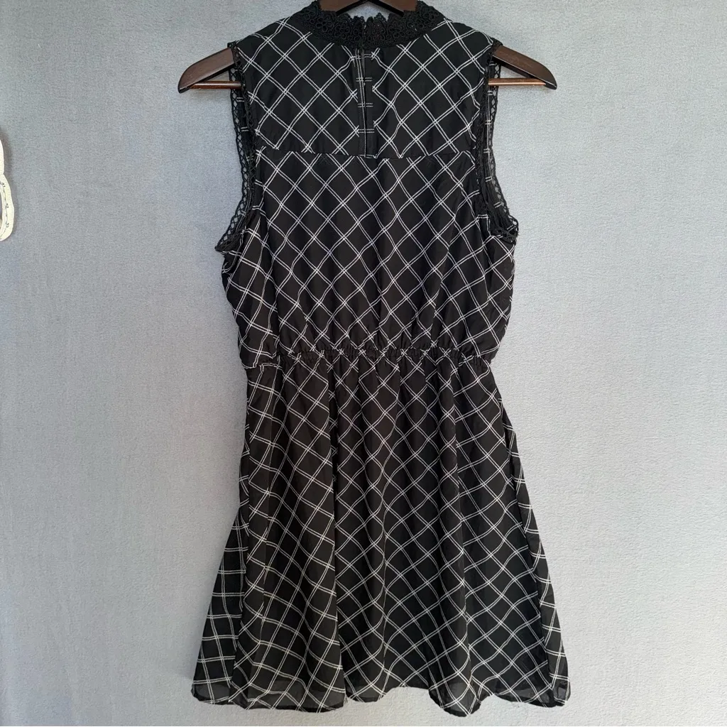 Maurices Black and White Grid sleeveless High neck Mini Dress‎ size Medium - Image 2