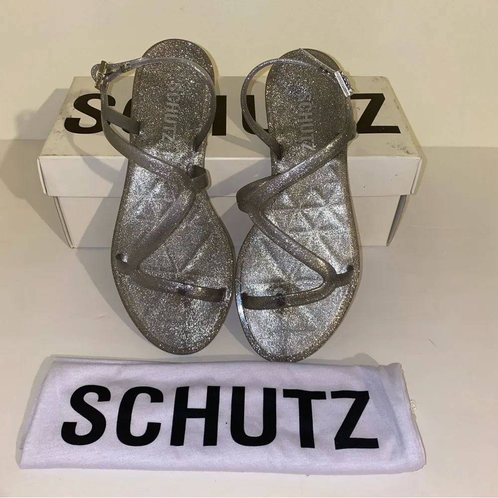 Schutz Tanner Strappy Sandals Size 6 In Women’s Color: Prata (Sparkly Gray) 🆕 - Image 15