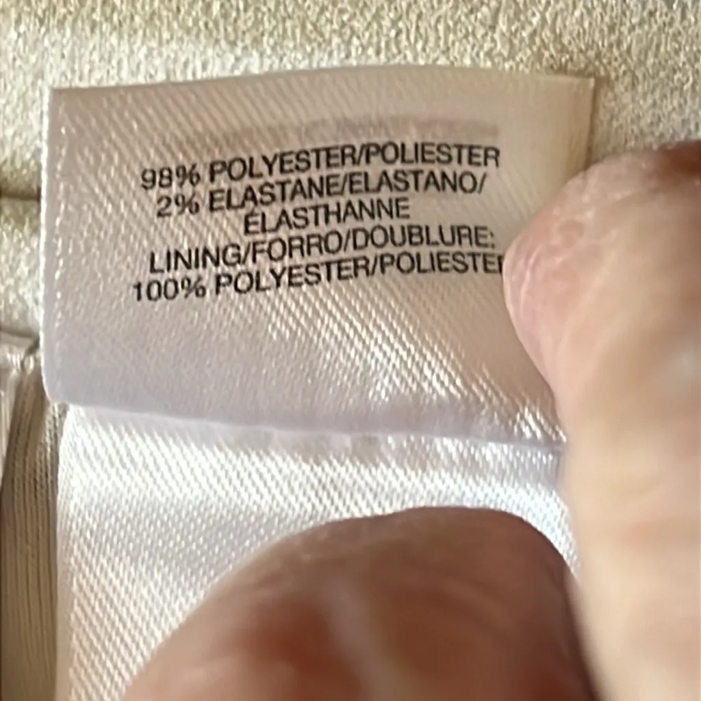 NINE WEST Cream Brown Rust Striped Pull On Stretch Waist Skirt Size 6 - Image 5