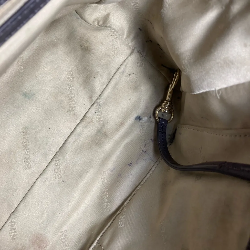 BRAHMIN MARISSA Elegant Gray Leather Handbag - Image 11