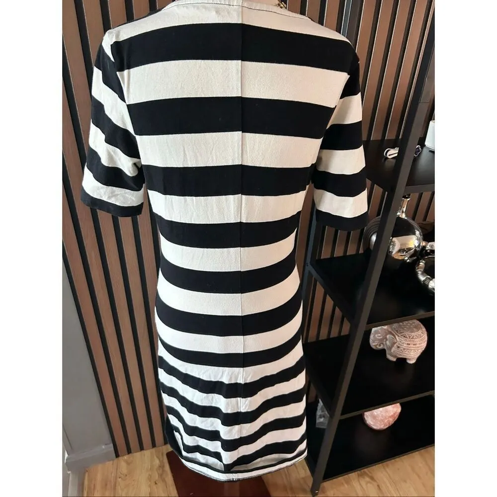 Old navy dress stilled black and white cotton stretchy comfy dress size small - Image 3