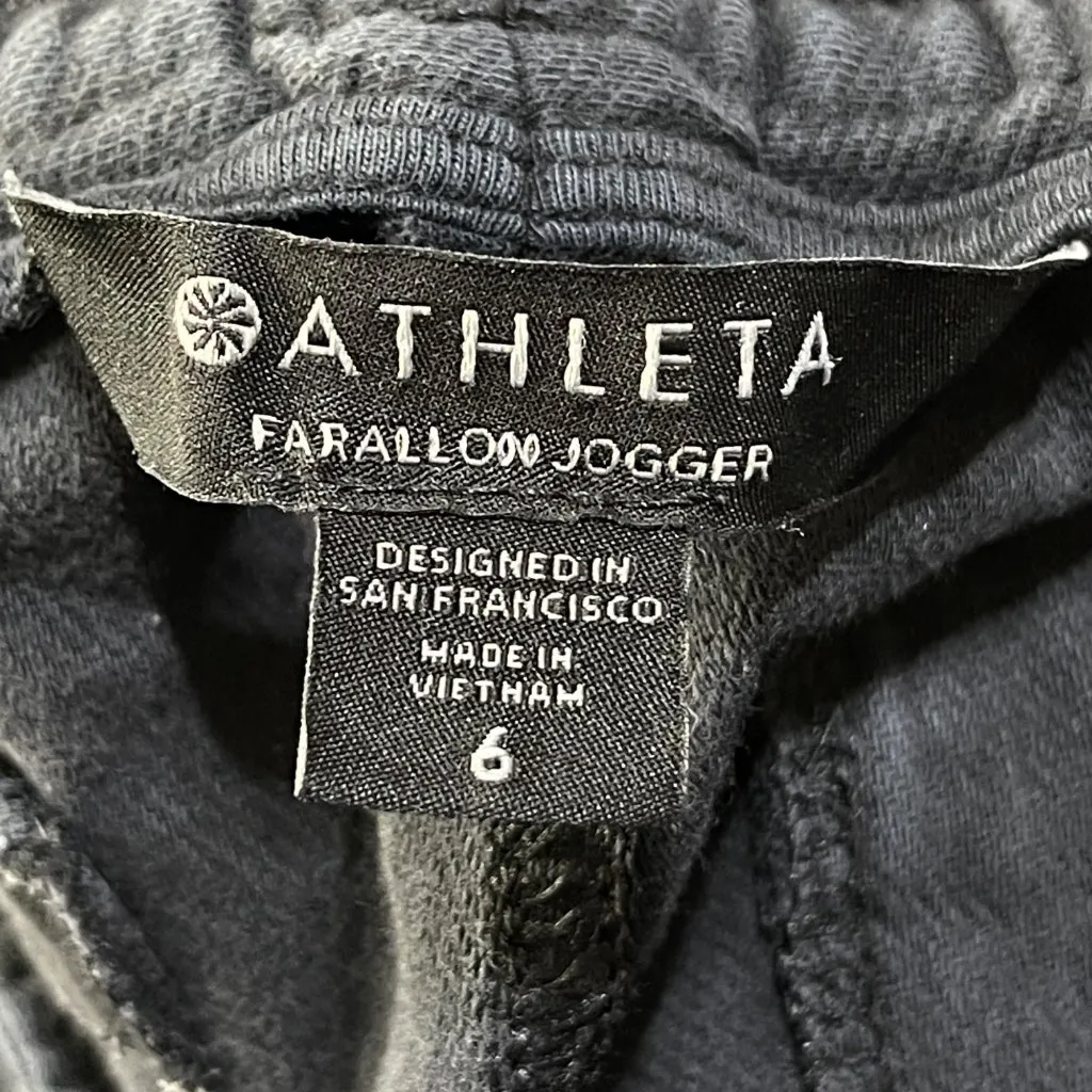Athleta Farallon Jogger Pants Size 6 Charcoal Pull On Sweat Lounge Athletic - Image 3