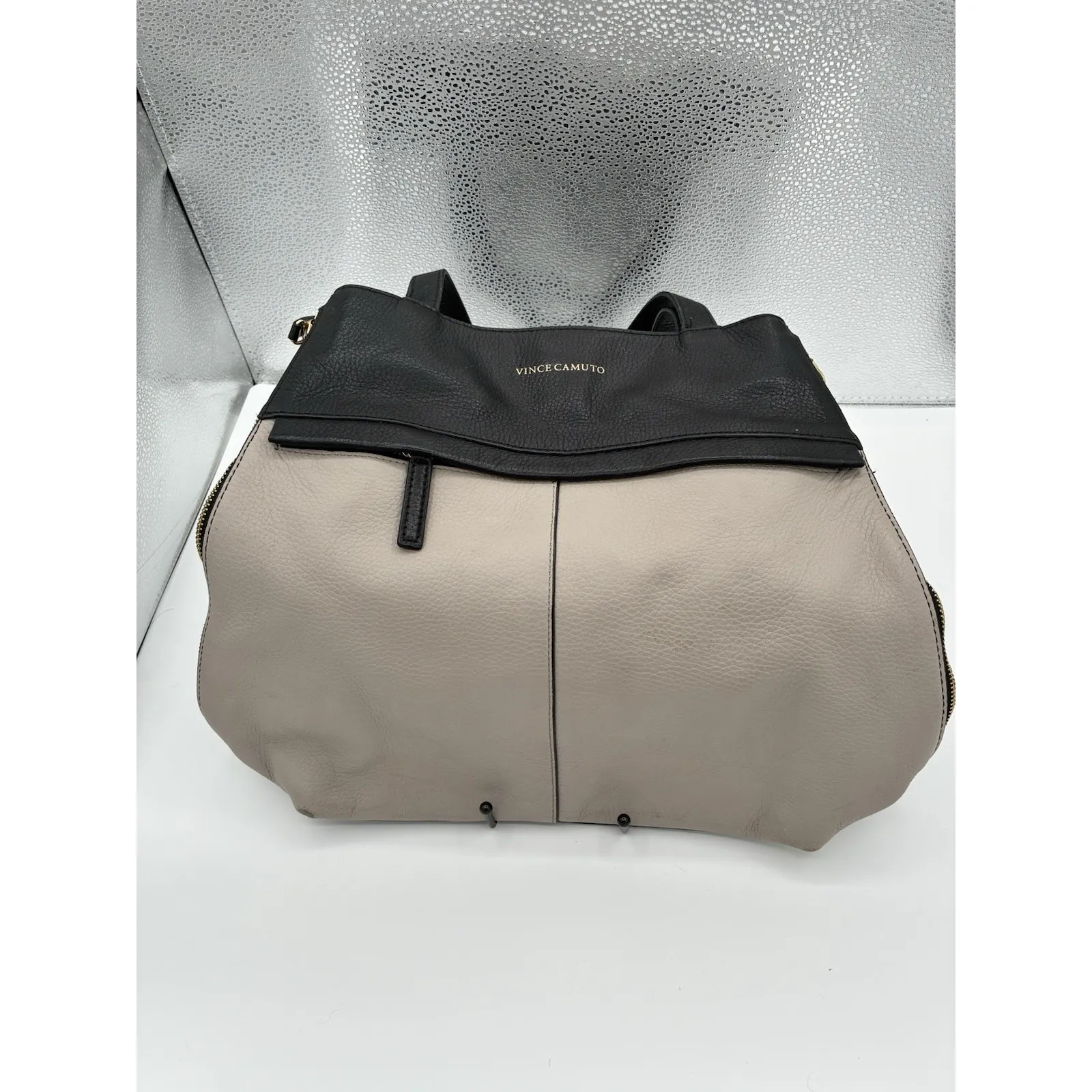 Vince Camuto‎ Julio Zipper Convertible Handbag  Colorblock Leather - Image 5