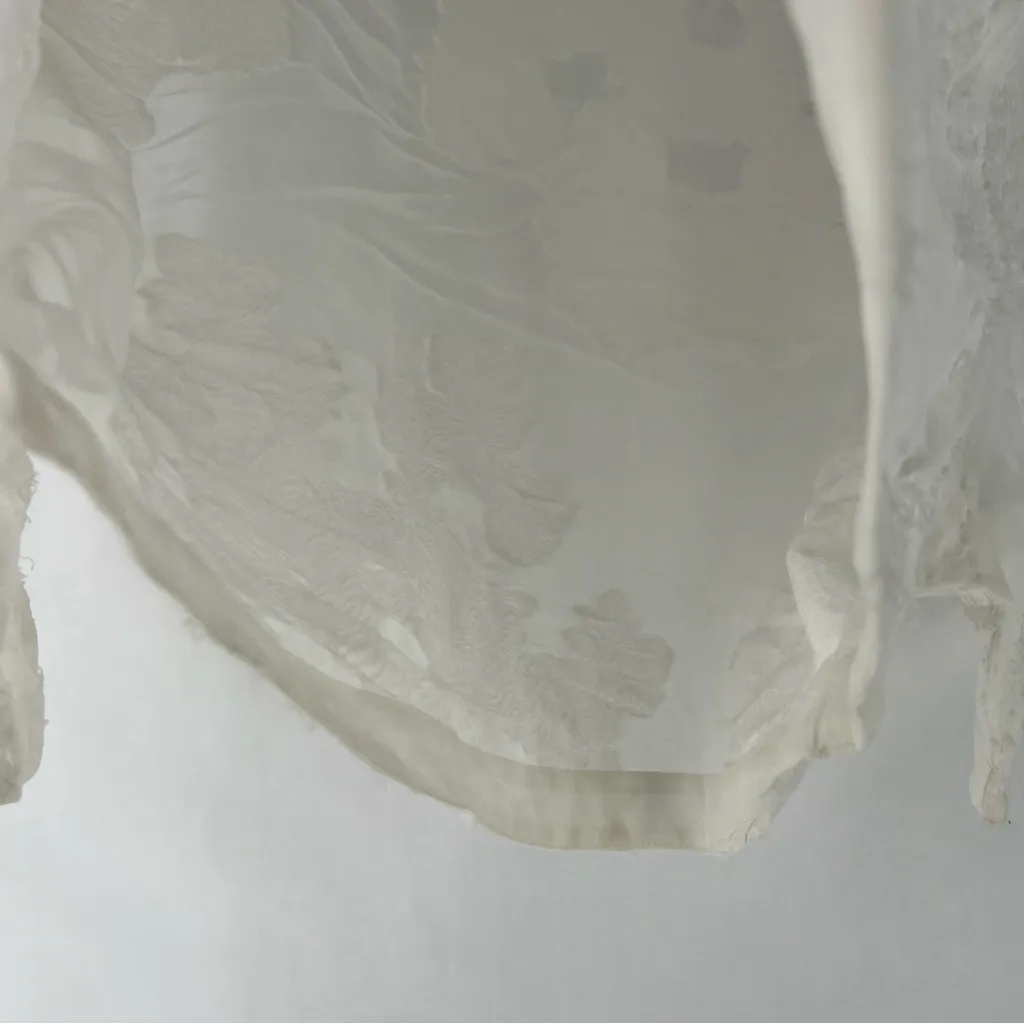 Wilfred Blayze T-shirt Sheer White Floral Boxy‎ Dolman Sleeves Cropped Blouse XS - Image 7