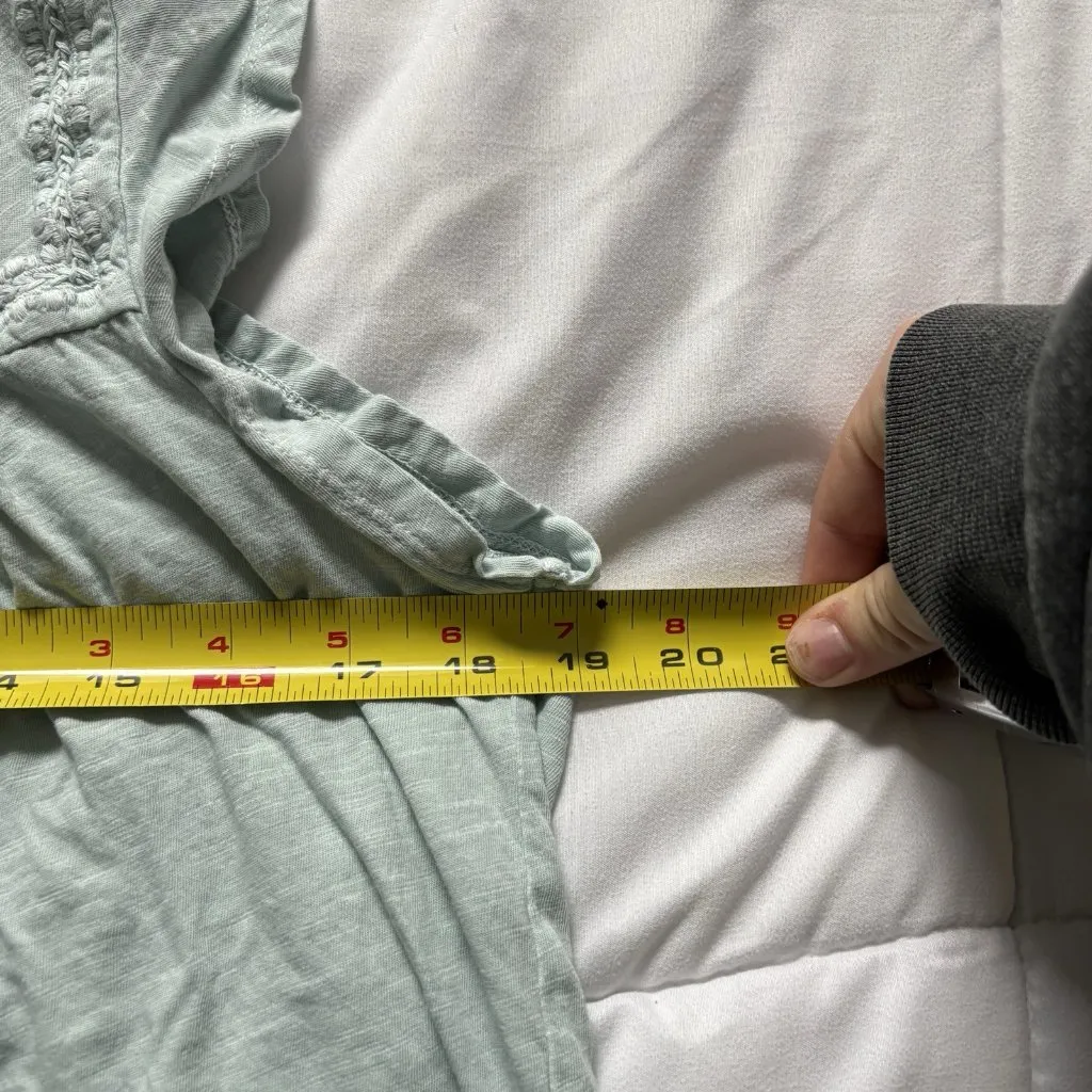 Lucky Brand Womens Size Medium Shirt Top Blouse Blue Short Sleeve 100% Cotton - Image 5