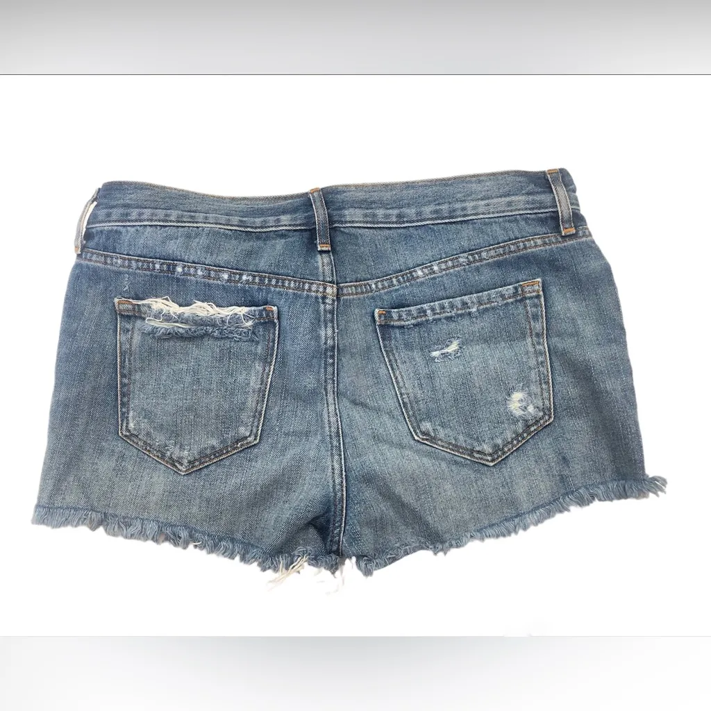Old Navy Boyfriend Cut-Off  Jean Shorts Distressed Medium Wash Mid Rise - Image 4