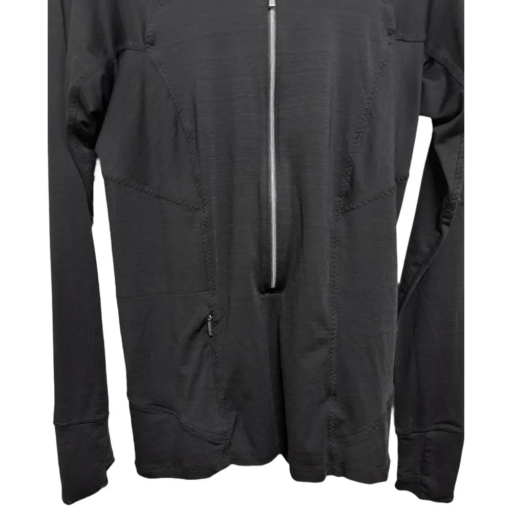 Athleta Running Athletic Women's  Medium 3/4 ZIP Long Sleeve Zipper  Black - Image 2