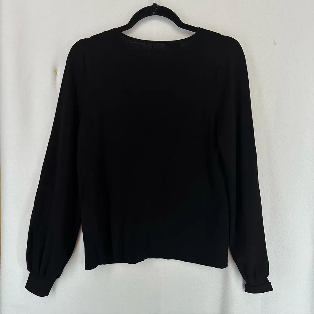 H&M Long Sleeve Pullover Stretch Sweater Womens Medium Black - Image 7